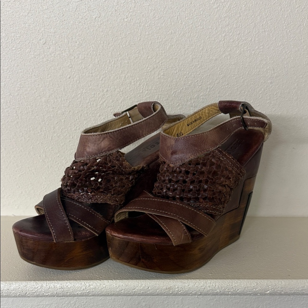 BED|STU PETRA Dark Brown Platform Sandals